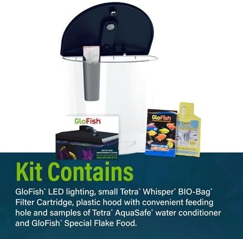 GloFish 3.5 Gallon Aquarium Kit with LED Lighting and Tetra Whisper Filter