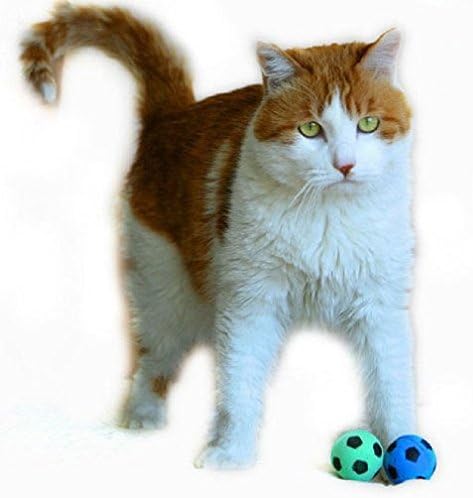 Foam Sponge Soccer Ball Cat Toy Interactive Cat Toys Independent Pet Kitten Cat Exrecise Toy Balls for Real Cats Kittens, Soft, Bouncy and Noise Free (8 Pack)