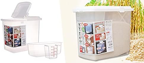 JapanBargain 1826, Set of 2 Large Japanese Kitchen Pantry Storage Containers Kome Bitsu Rice Storage Container 22 lbs, Made in Japan