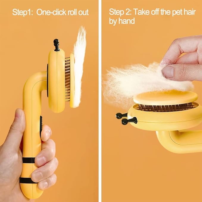 iZiv Pet Brush, Self Cleaning Hair Removal Brush for Cats and Dogs, Grooming Brushes for Long or Short Haired Pets, 184 HTPE Protection Points, One-Click Easy to Clean Brush
