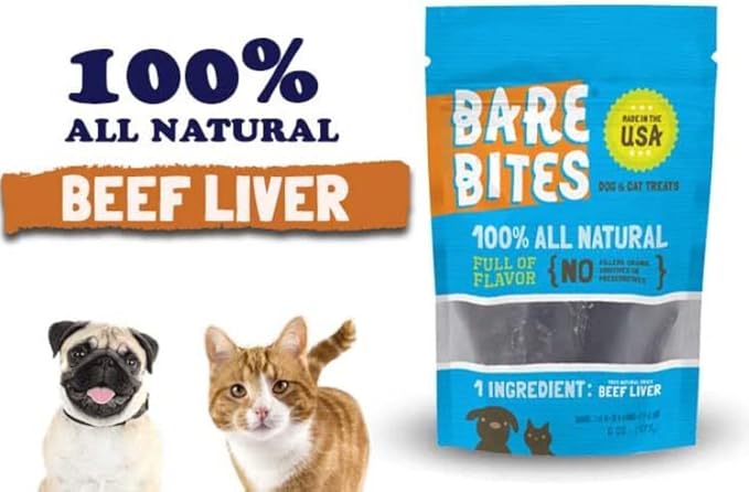 100% All Natural Dehydrated Beef Liver Dog and Cat Treats (6 Ounce Bag) (6 Ounce Bag)