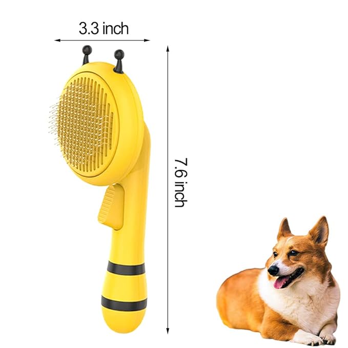 iZiv Pet Brush, Self Cleaning Hair Removal Brush for Cats and Dogs, Grooming Brushes for Long or Short Haired Pets, 184 HTPE Protection Points, One-Click Easy to Clean Brush