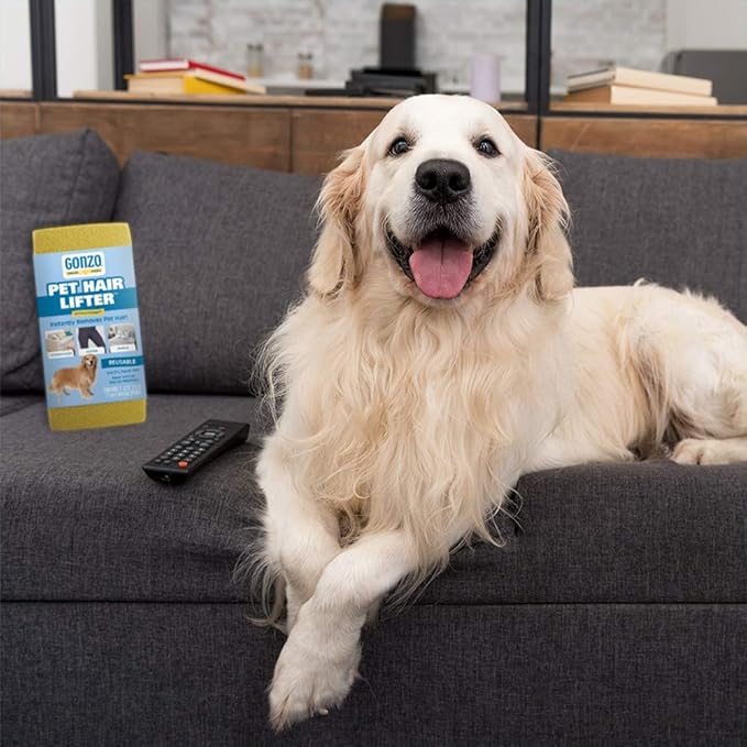 Gonzo Pet Hair Remover - 2 Pack - Lift and Remove Dog, Cat and Other Pet Hair from Furniture, Carpet, Bedding and Clothing