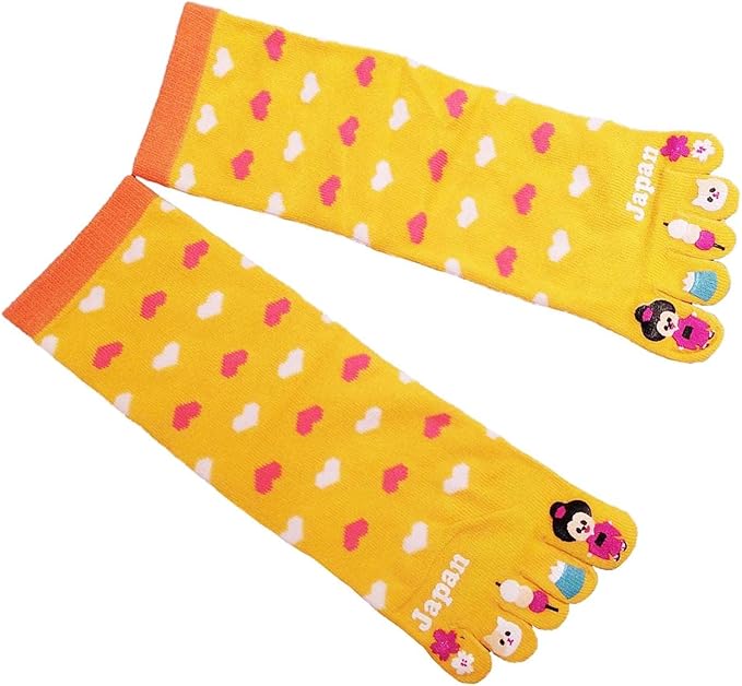 IXITON Women's Toe Socks Five Fingers Socks Cute animal pattern socks Funny cartoon Sports Toe socks