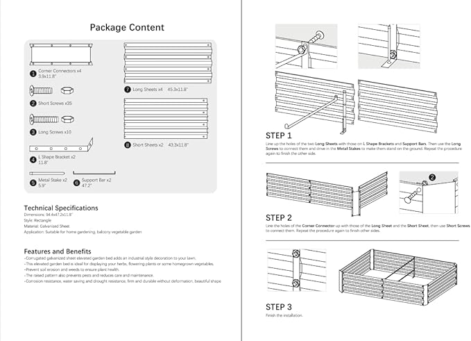 8x4x1ft Metal Raised Garden Bed Kit,Galvanized Garden Bed Box for Vegetables, Flowers, Herbs, and Succulents,240 Gallon Capacity - Green