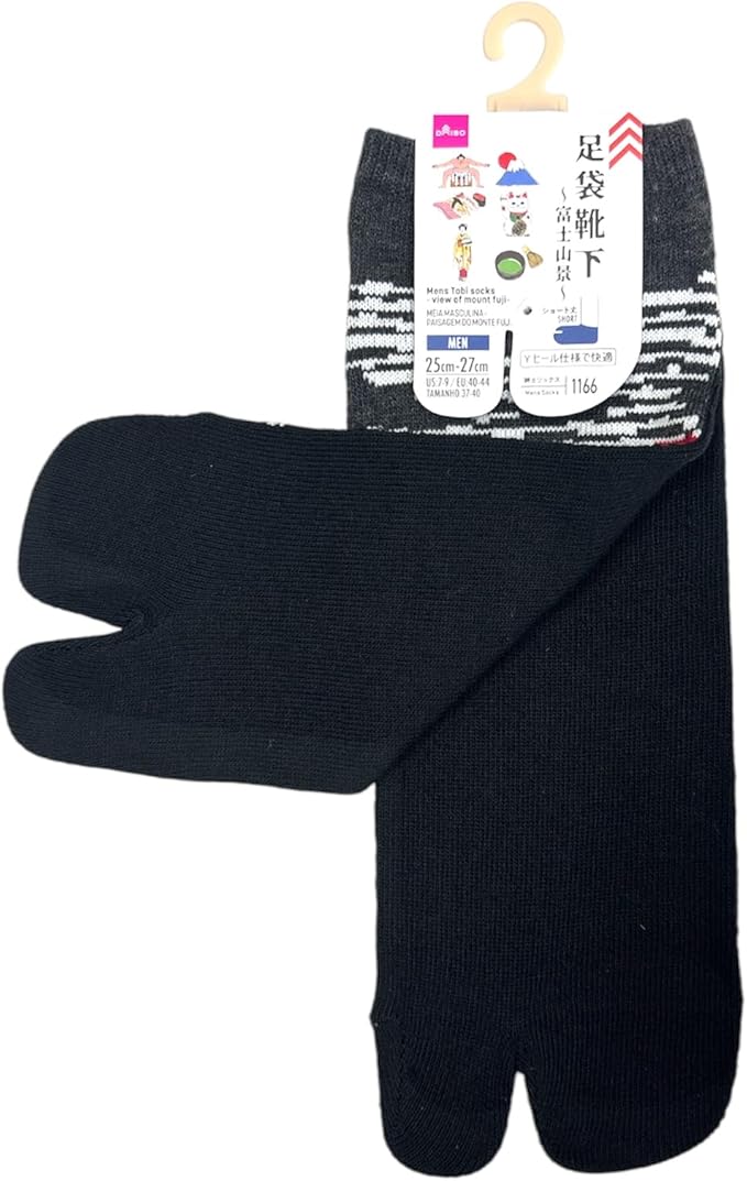 Japan Style Tabi Socks for Split Toe, Comfortable Tabi Toe Socks for Unisex Mt. Fuji, Lucky Cat, Sushi, Sumo, Ukiyoe, Hokusai