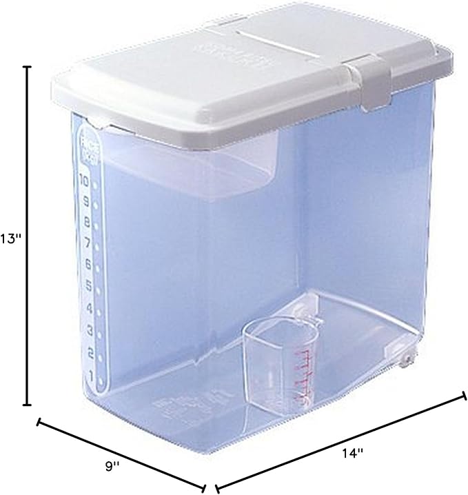 JapanBargain 1826, Lot of 6 Plastic Kome Bitsu Rice Storage Container Kitchen Pantry Storage Container 22 lbs, Made in Japan
