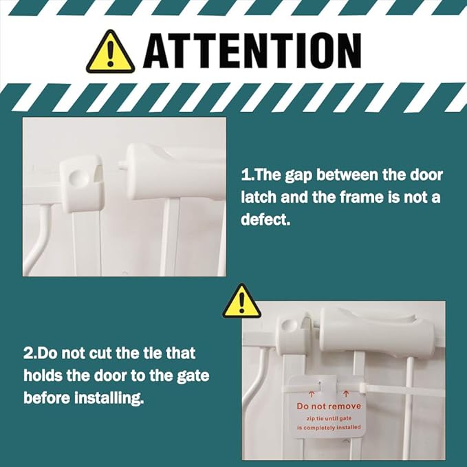 ALLAIBB Extra Wide Pressure Mounted Baby Gate Walk Through Child Kids Safety Toddler Tension White Long Large Pet Dog Gates with Extension for doorways Kitchen (52.76-57.48"/134-146cm)