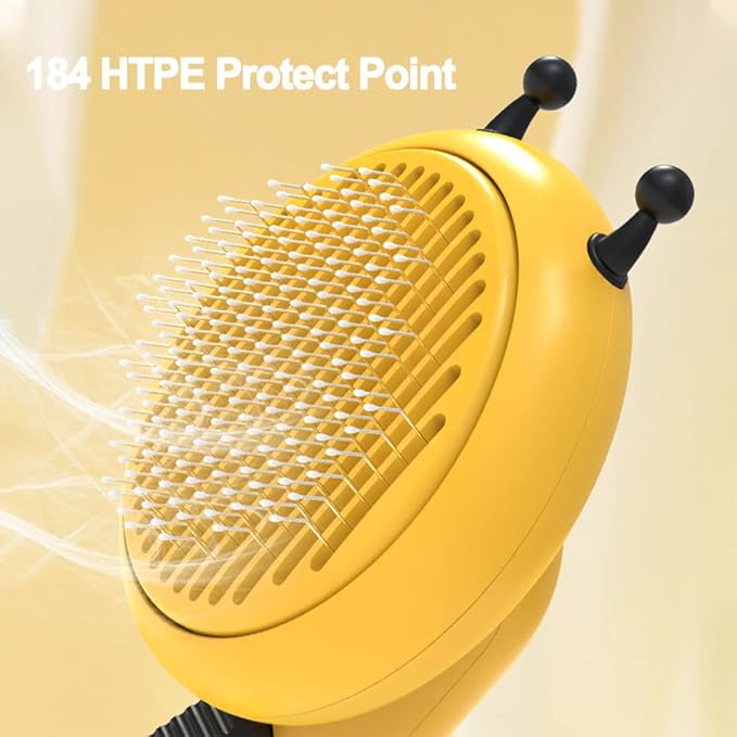 iZiv Pet Brush, Self Cleaning Hair Removal Brush for Cats and Dogs, Grooming Brushes for Long or Short Haired Pets, 184 HTPE Protection Points, One-Click Easy to Clean Brush