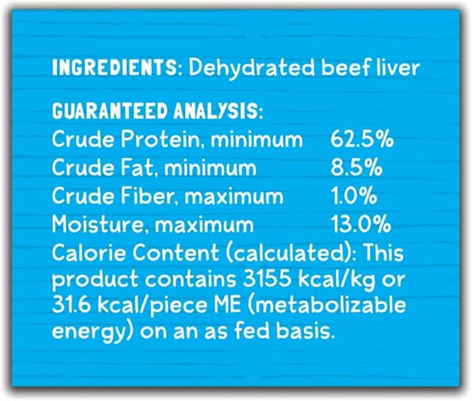 100% All Natural Dehydrated Beef Liver Dog and Cat Treats (6 Ounce Bag) (6 Ounce Bag)