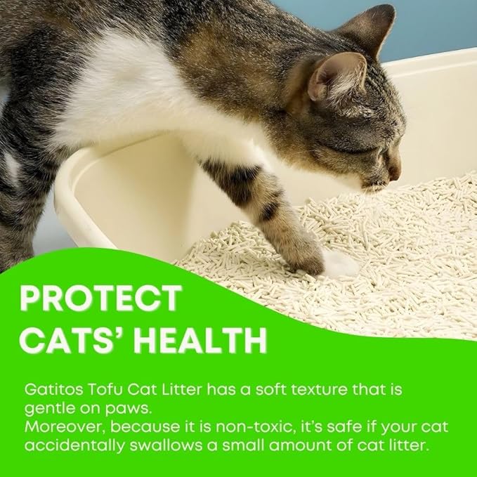 Gatitos Tofu Cat Litter Climping Quickly, Natural Material, Dissolves in Water and can be Flushed Down The Toilet, Vacuum Packing(Original Flavor| Pack*1)