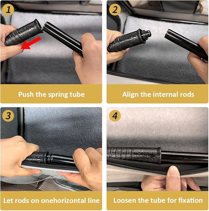 Extra Large Cat Carrier Soft Sided, Portable Small Dog Carrier for 2 Cats, 24"x16.5"x16" Car Travel Folding Comfortable Design, Khaki