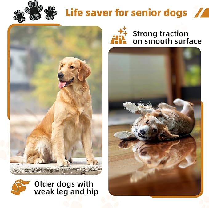Anti-Slip Dog Paw Protector Pads for Senior Dogs, Dog Paw Adhesive Pads on Hardwood Floor,Senior Pets Essentials with Strong Traction,Puppy Grippers,12 Sets 48 pc M