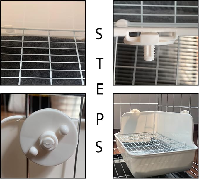 11Pcs Rabbit Litter Box Toilet,Bunny Corner Litter Bedding Plastic Square Grate Guinea Pig Bunny Ferret Hamster Hedgehog, Potty Trainer Bedding Box for Guinea Pig Ferret Hamster Hedgehog (White)