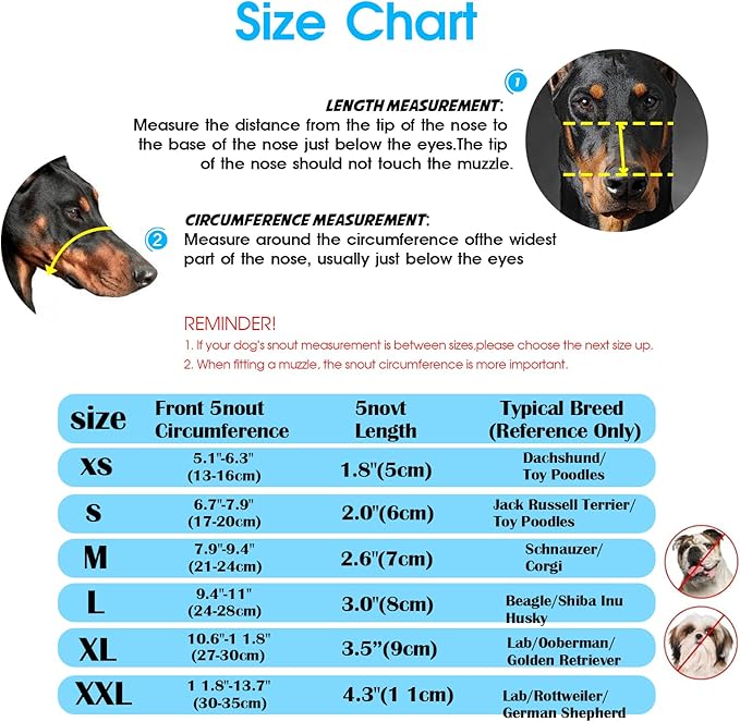 Dog Muzzle, Breathable Basket Muzzles for Small Medium Large Sized Dogs, Adjustable Humane Cage Mouth Cover for Grooming Biting Chewing, Allows Panting and Drinking (Soft Rubber, S)