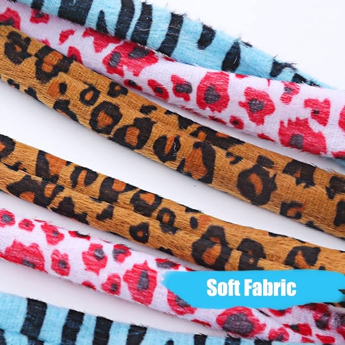 IUHKBH Cat Wand Toys, 3 PCS Flexible Cat String Wand Leopard Ribbon Cat Teaser Wand Cat Wands for Cat Training Exerciser