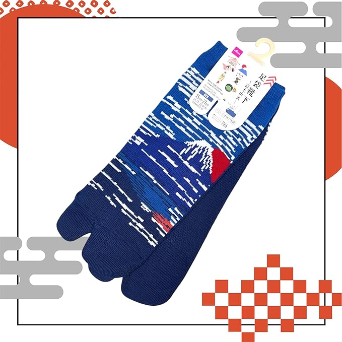 Japan Style Tabi Socks for Split Toe, Comfortable Tabi Toe Socks for Unisex Mt. Fuji, Lucky Cat, Sushi, Sumo, Ukiyoe, Hokusai