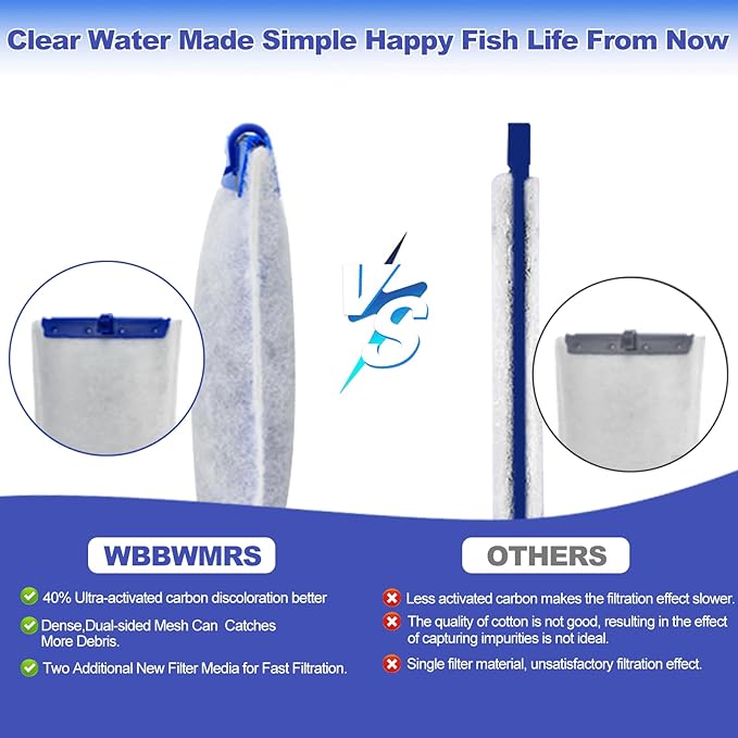 12-Pack Large Replacement Filter Cartridges Compatible with Tetra Whisper Bio-Bag Filters Large Aquarium Filter Cartridges for Whisper 20i/40i /IQ20/30/45/60 PF20/30/40/60 Power Filters