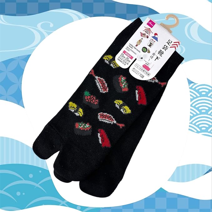 Japan Style Tabi Socks for Split Toe, Comfortable Tabi Toe Socks for Unisex Mt. Fuji, Lucky Cat, Sushi, Sumo, Ukiyoe, Hokusai