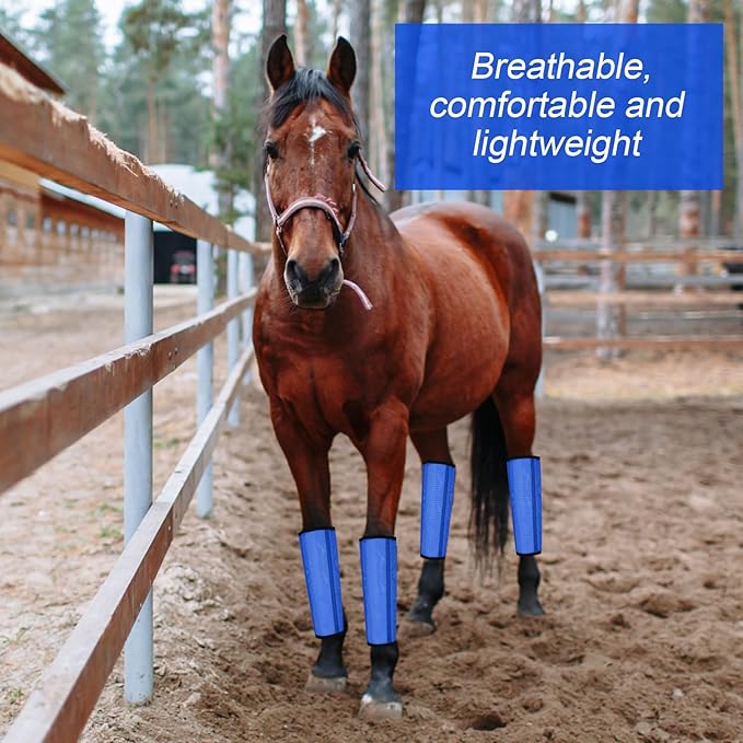 8 Pcs Mesh Fly Boots for Horse Breathable Mesh Horse Boots Protective Horse Leg Wraps Horse Leggings for Preventing Flies and Mosquitoes Bites (Light Pink, Dark Pink)