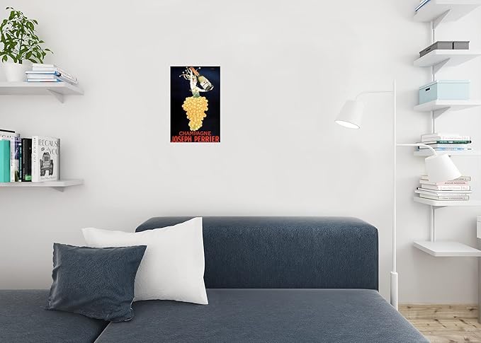 J Stall Joseph Perrier Champagne Art Deco Liquor Wall Art Nouveau Booze Poster Print 12x18 French Advertising Art Deco Wall Decor