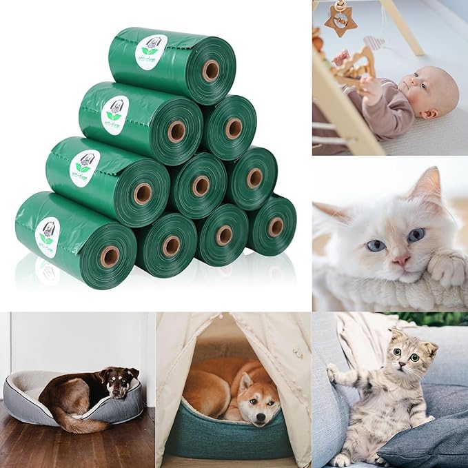 ECO-CLEAN 360 Count Dog Poop Bags with Dispenser, Leak-Proof, Lavender scented