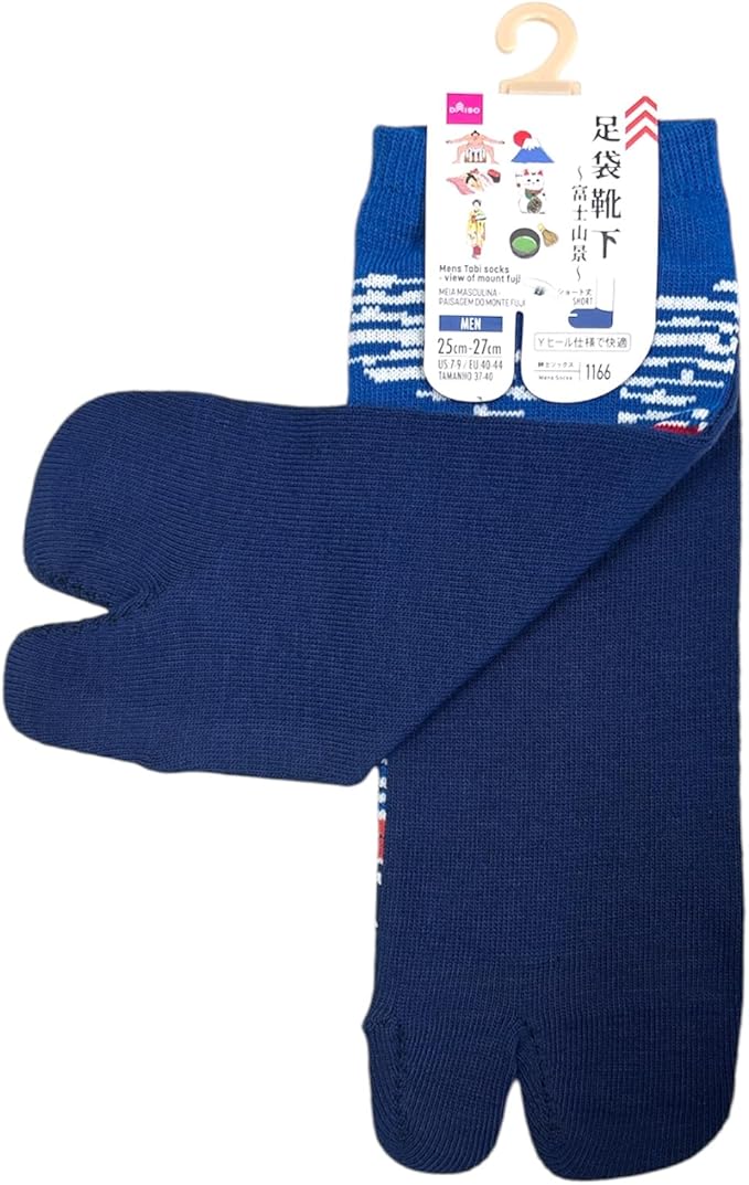 Japan Style Tabi Socks for Split Toe, Comfortable Tabi Toe Socks for Unisex Mt. Fuji, Lucky Cat, Sushi, Sumo, Ukiyoe, Hokusai