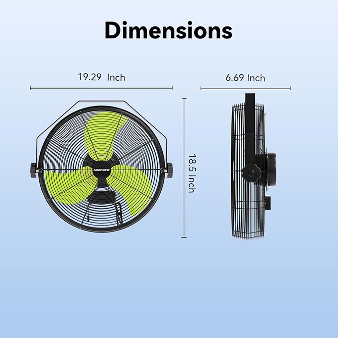 14 Inch Wall Fan Pro Series - Waterproof Motor High Velocity Wall Mount Fans for Commercial, Residential, Warehouse, Covered Patio, Shop, Garage, Barn 3 Speed 3000 CFM UL Safety Listed