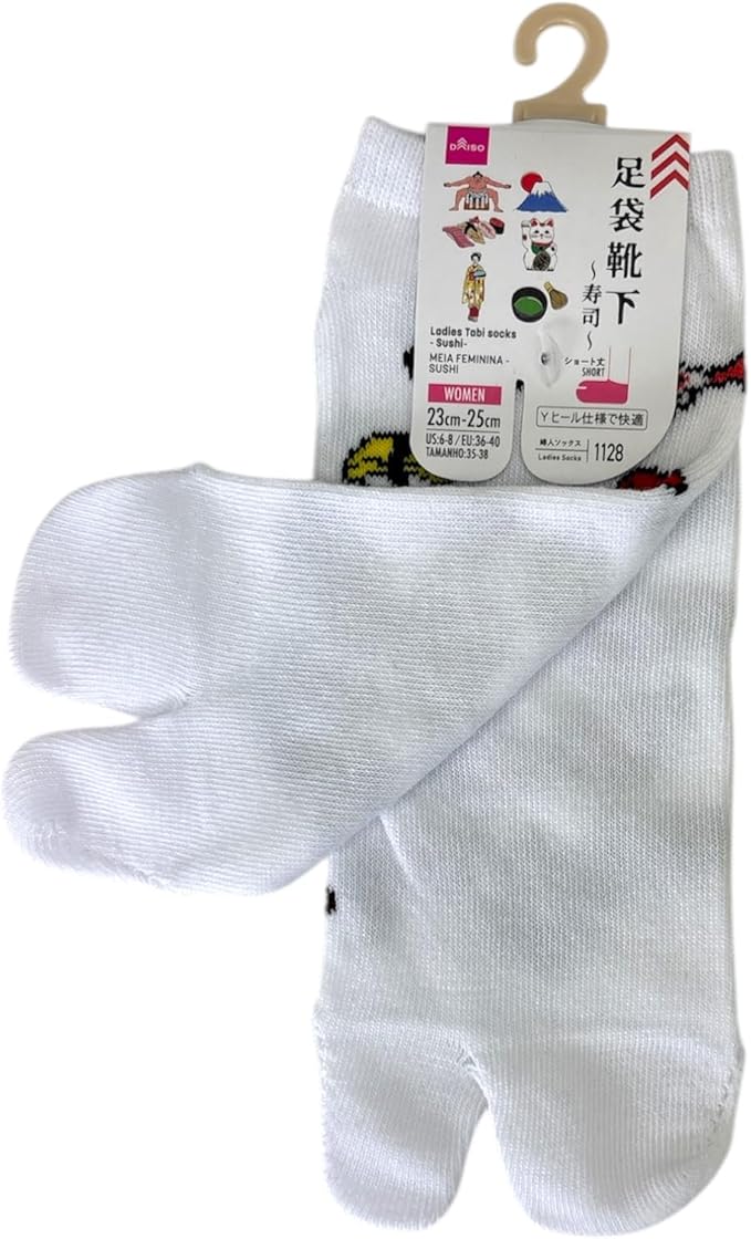 Japan Style Tabi Socks for Split Toe, Comfortable Tabi Toe Socks for Unisex Mt. Fuji, Lucky Cat, Sushi, Sumo, Ukiyoe, Hokusai