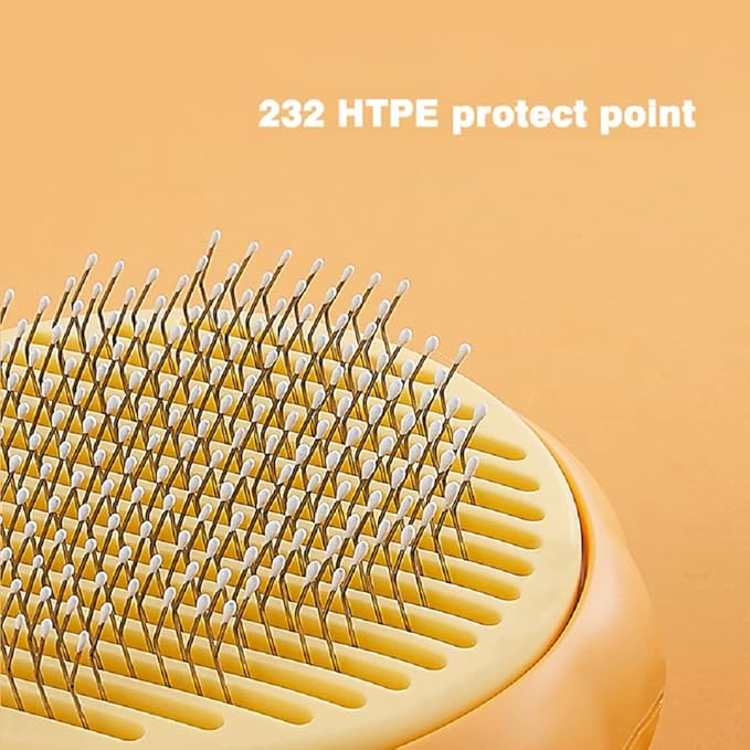 iZiv Cat Brush with Release Button, Pet Grooming Brushes for Indoor Cats, Hair Removal for Long or Short Haired Cats, Kitten Cats Dogs Rabbits, 232 HTPE Protection Points, Self Cleaning