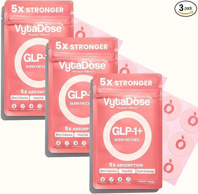 GLP1 Patches | 5X Stronger Formula | 12 Hour Extended Hunger Support | Berberine, Pomegranate, Green Tea, L-Glutamine | New & Improved Kind of GLP-1 Patches | 3 Pack