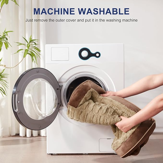 FURTIME Orthopedic Dog Beds for Large Dogs, Egg Foam Dog Bed with Ultra Comfy Supportive Foam, Washable & Waterproof Pet Couch, Nonskid Bottom