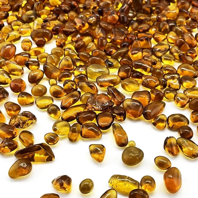 Glass Stones, 0.85LB/385g Orange Aquarium Gravel Rocks, Orange Pebbles for Fish Tank, Sea Glass for Vase Filler Craft