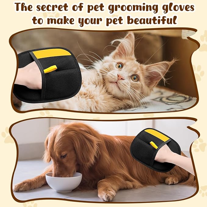 5Pcs Electrostatic Pet Hair Removal Glove for Dogs & Cats, Reusable Grooming Pet Hair Remover Tool for Couch, Carpet, Curtain