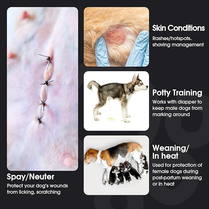 FUAMEY Dog Recovery Suit Male,Dogs Surgery Neuter Suits Puppy Spay Shirts for Female Protect Dog's Skin Anti Licking Abdominal Wounds Doggie Onesie Pet Bodysuit Alternative to Cone Red Stripes S