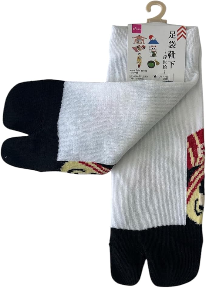 Japan Style Tabi Socks for Split Toe, Comfortable Tabi Toe Socks for Unisex Mt. Fuji, Lucky Cat, Sushi, Sumo, Ukiyoe, Hokusai