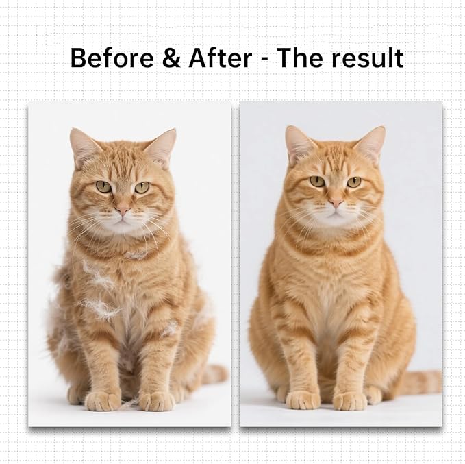 Flea Comb and Pet Hair Removal Glove for Cats & Dogs Brush for Shedding Pet Hair Removal Comb with Long & Short Stainless Steel Teeth for Deshedding & Clothing/Couch/Furniture/Carpet/Car Seat