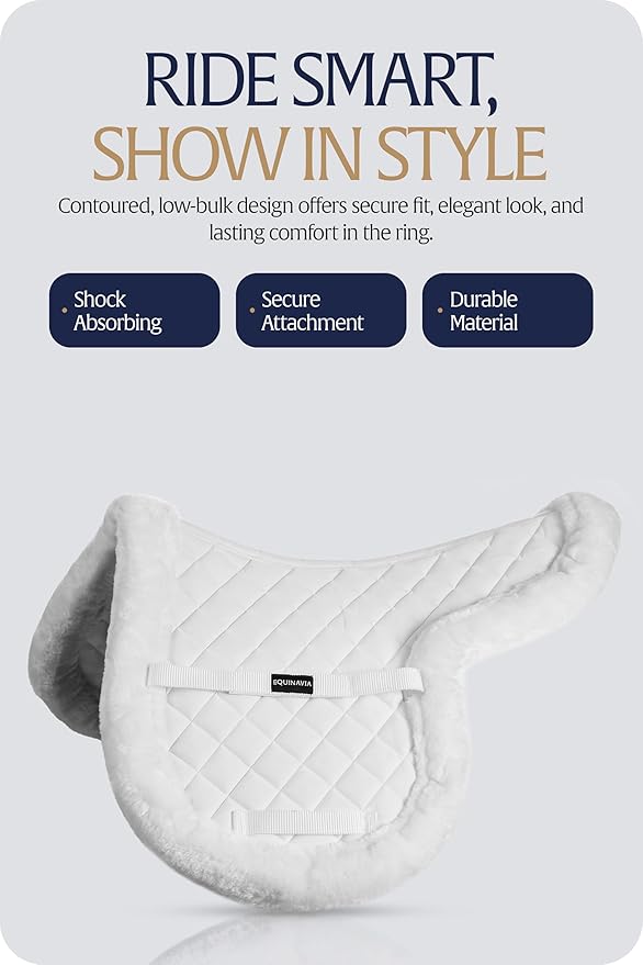 Equinavia Eidsvoll Shaped English Saddle Pad for Show Jumping with Ultra Fleece Trim