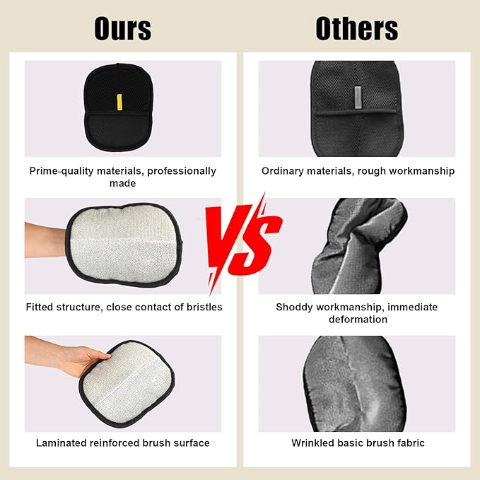 2pcs Pet Hair Removal Gloves, 2 Style Reusable Pet Hair Static Remover Mitt Glove for Cat Dog Sofa Furniture Carpet Curtain Bed Sheet Clothes Car Seat Cleaning Tool (Regular & Five Finger Style)