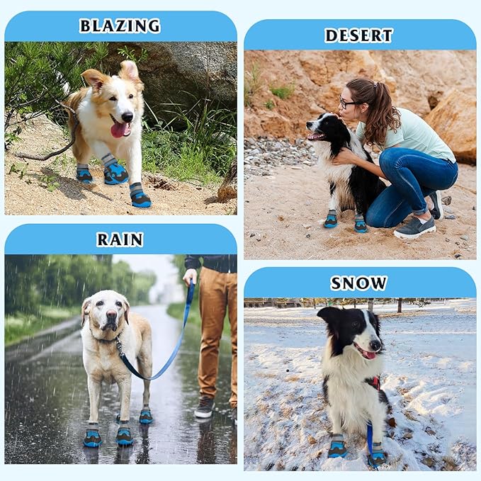 Dog Shoes for Large Medium Small Dog, Mesh Breathable Dog Shoes for Hot Pavement, Anti-Slip Dogs Boots Paw Protectors with Reflective for Outdoor Walking Indoor Hardfloors (Size 6)