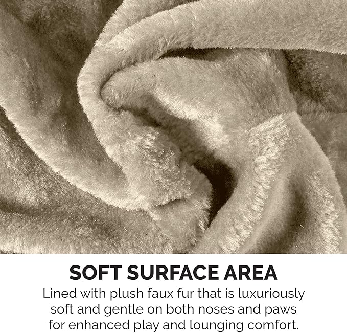 Furhaven 49.5" Tall Cat Tree for Indoor Cats, Ft. Sisal Scratching Posts, Plush Ball Toy, & Busy Box Toy - Tiger Tough Play Stairs Interactive Playground Tower - Cream, One Size