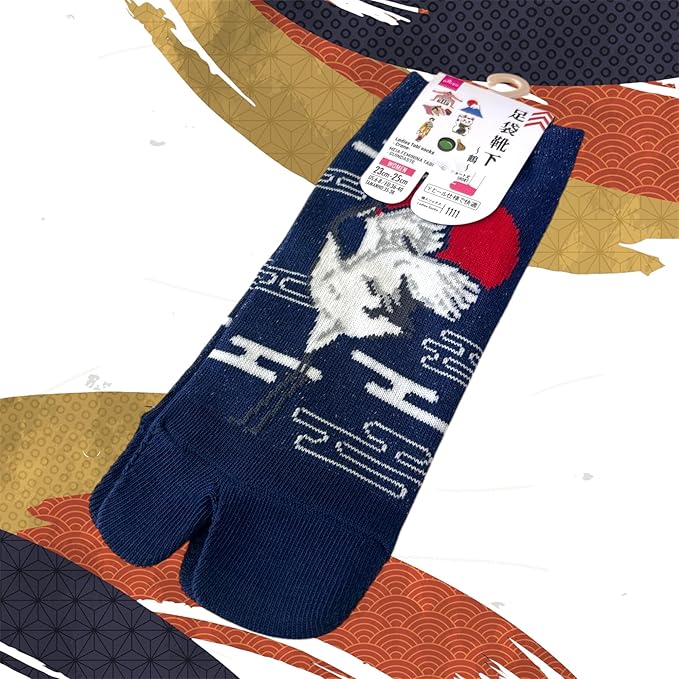 Japan Style Tabi Socks for Split Toe, Comfortable Tabi Toe Socks for Unisex Mt. Fuji, Lucky Cat, Sushi, Sumo, Ukiyoe, Hokusai