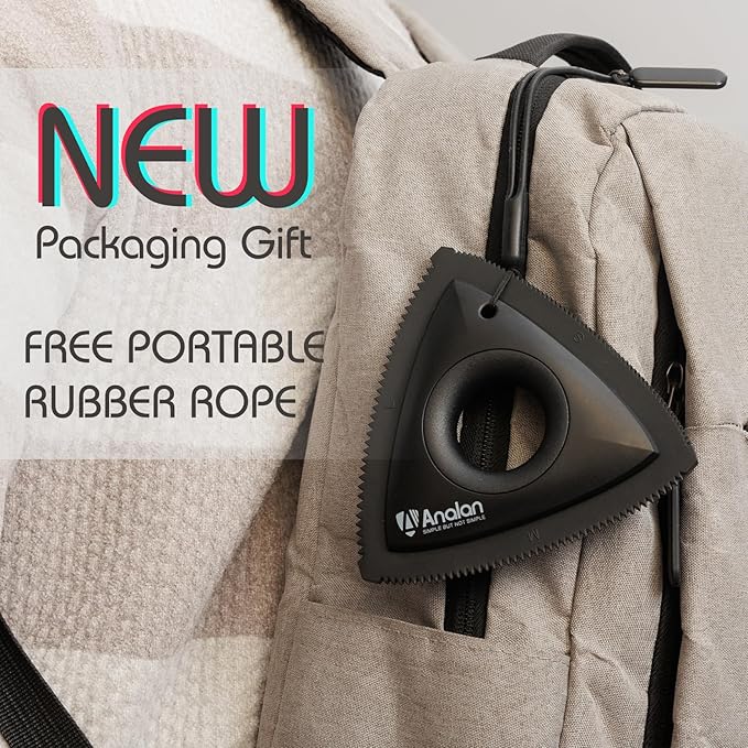 Analan Mini Pet Hair Remover for Car Detailing Supplies, Carpet Dog Hair Remover for Car Interior, Triangle Dog Hair Remover for Auto Detailing, Couch, Furniture, Lint, Carpet (Rose Pink)