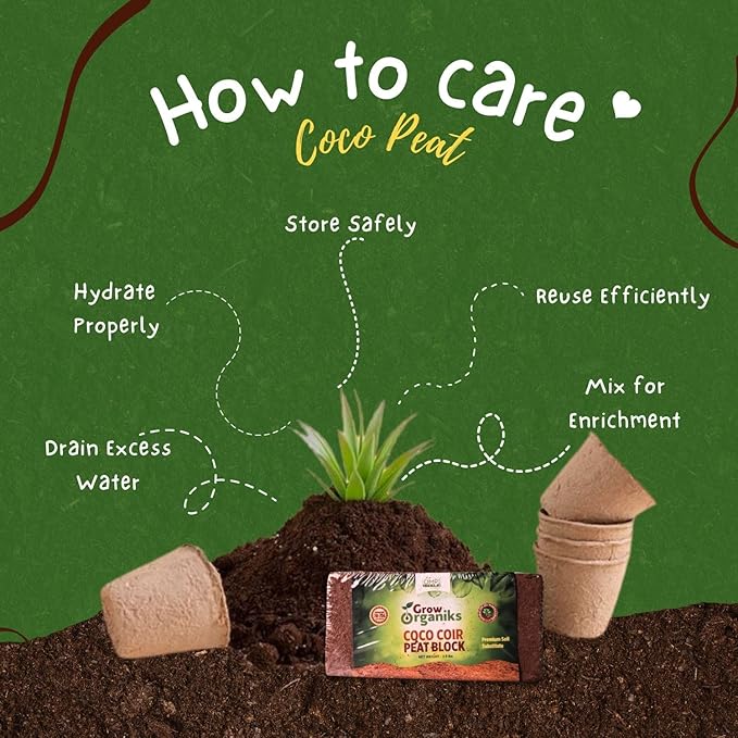 4 Pack Premium Coco Coir Brick for Plants | 100% Organic Compressed Coconut Coir Bricks Starting Mix, Coco Coir Fiber Coconut Husk for Planting, Gardening, Potting Soil Substrate, Herbs, 1.4 LB/Brick
