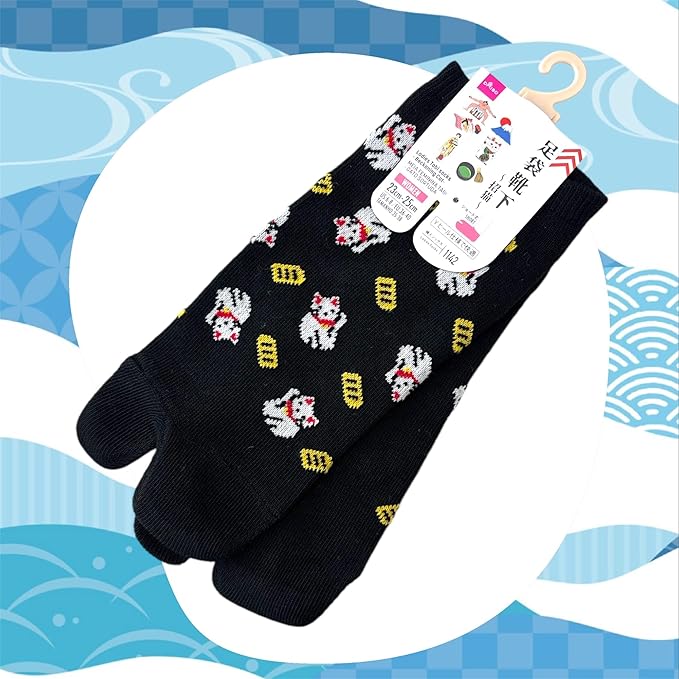 Japan Style Tabi Socks for Split Toe, Comfortable Tabi Toe Socks for Unisex Mt. Fuji, Lucky Cat, Sushi, Sumo, Ukiyoe, Hokusai