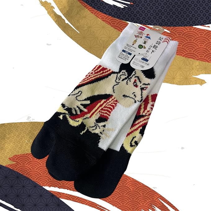 Japan Style Tabi Socks for Split Toe, Comfortable Tabi Toe Socks for Unisex Mt. Fuji, Lucky Cat, Sushi, Sumo, Ukiyoe, Hokusai