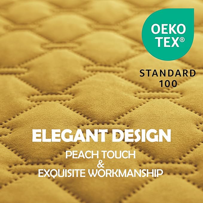 gogobunny 100% Double-Sided Waterproof Dog Bed Cover Pet Blanket Sofa Couch Furniture Protector for Puppy Large Dog Cat, Reversible (30x30 Inch (Pack of 1), Dark Yellow/Light Yellow)