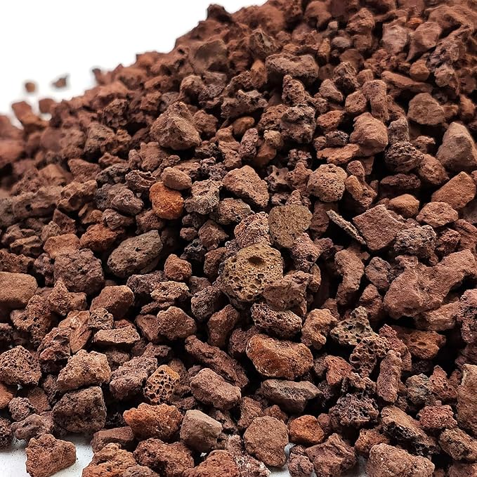 10 lbs Red Lava Rocks for Fire Pits,5-8 mm Crush Volcanic Rock Gravel Potting Mix for Succulent Cactus Bonsai Aquarium and Garden Landscaping