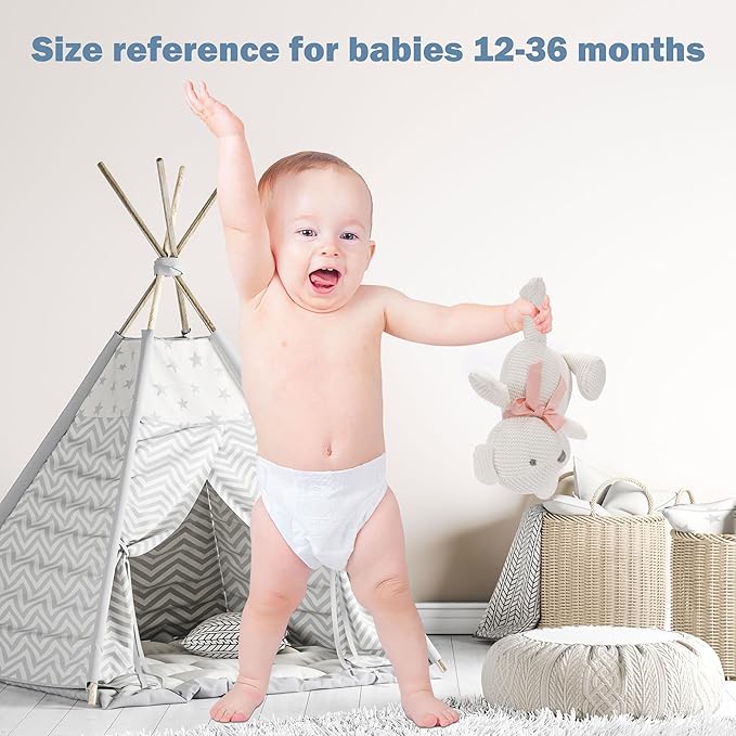 100% Organic Cotton Baby Stuffed Animals White Teddy Bear for Newborn 6.5"