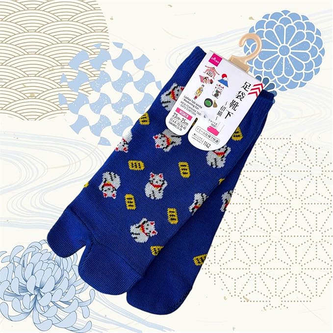 Japan Style Tabi Socks for Split Toe, Comfortable Tabi Toe Socks for Unisex Mt. Fuji, Lucky Cat, Sushi, Sumo, Ukiyoe, Hokusai